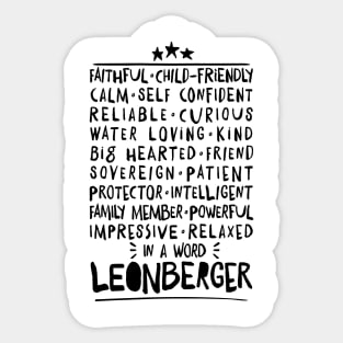 Leonberger Dog Character Traits black Sticker
